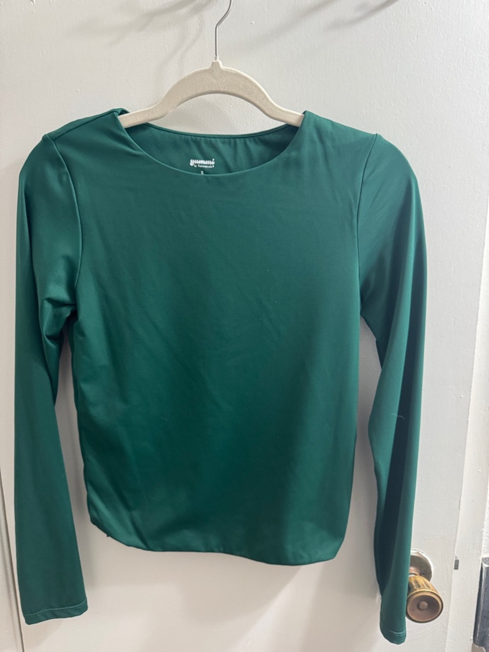 Francesca's Collections Deep Green Long Sleeve Crewneck Top